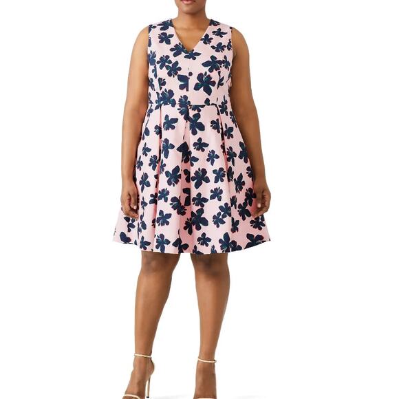 Draper James for ELOQUII Hibiscus Fit and Flare Dress Women's Size 12 - Picture 1 of 10